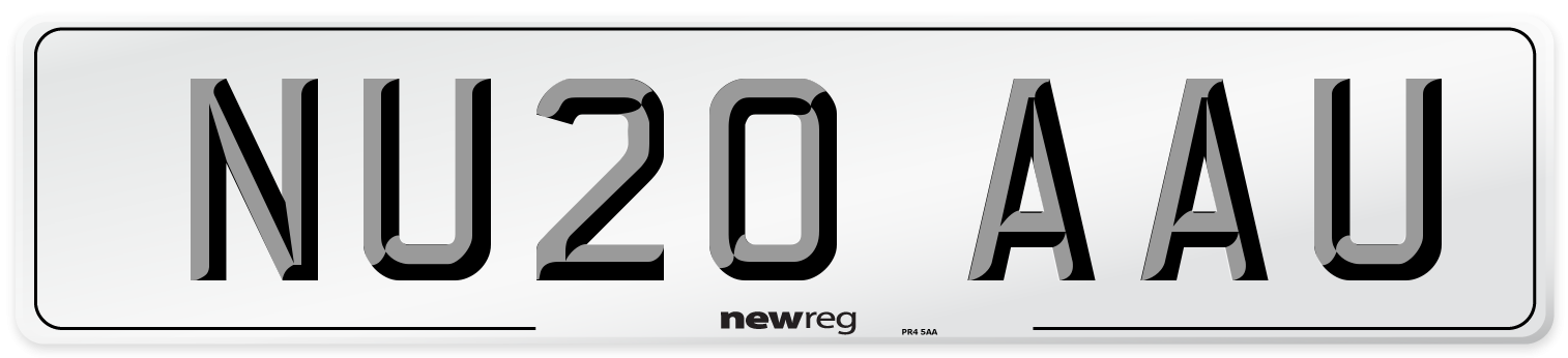NU20 AAU Number Plate from New Reg